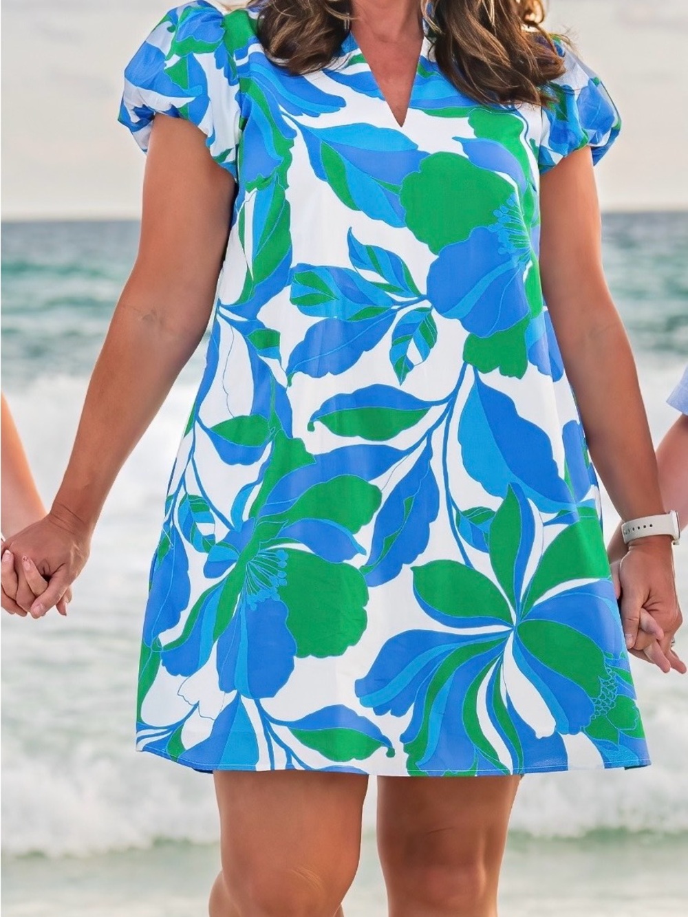 Sugarlips Floral Puff Sleeve Dress